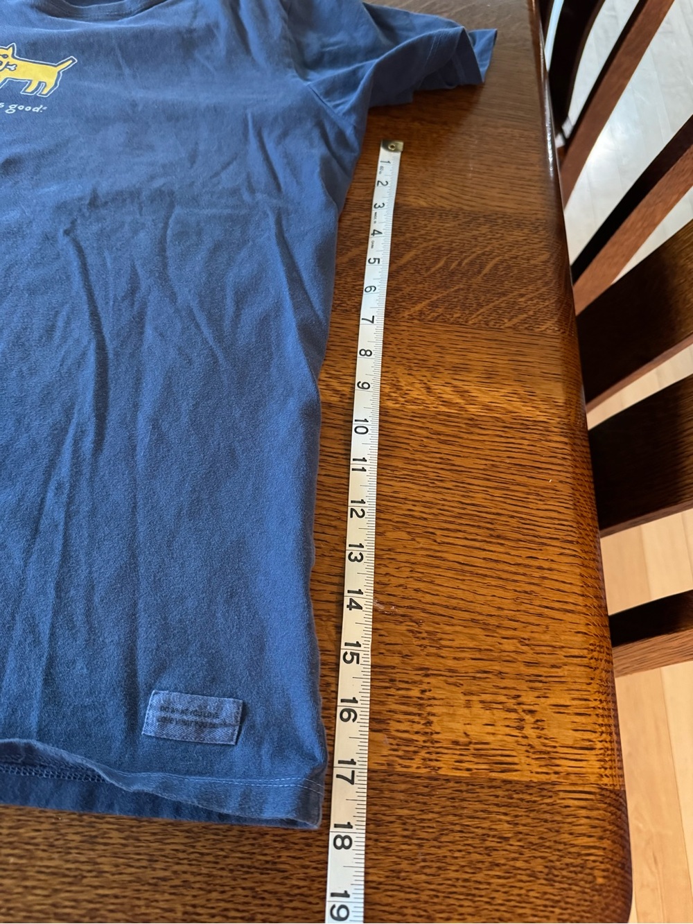 Life Is Good Navy Short Sleeve Tee with Yellow Dog Graphic - Picture 8 of 8
